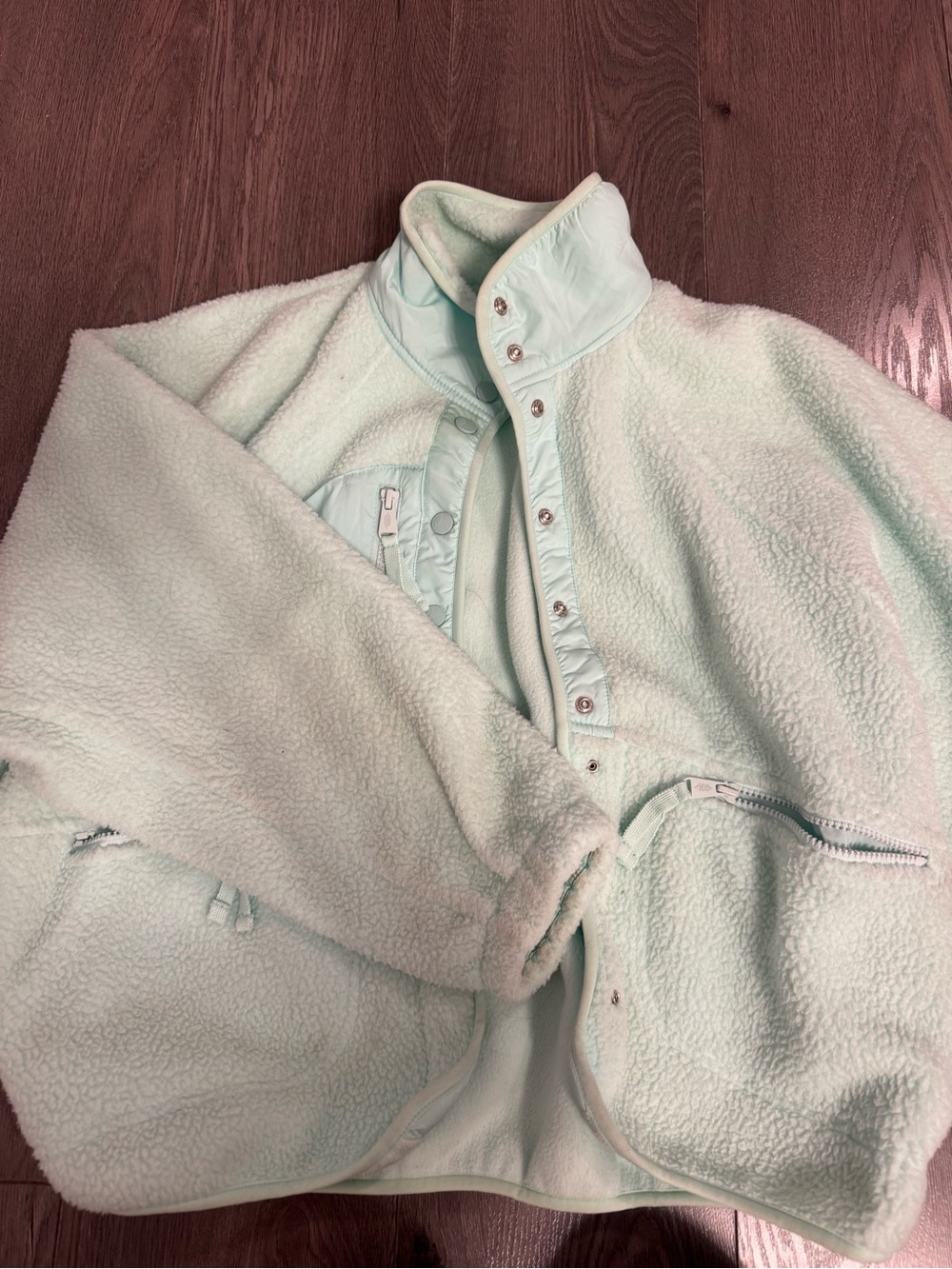 Free People Movement Light Mint Sherpa Snap-Front Jacket - Women - Picture 3 of 4